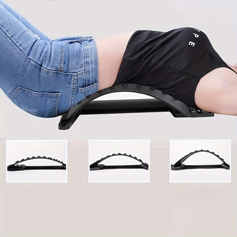 Back Magic Stretcher & Lower Lumbar Support - Spine Massager(Black)-3
