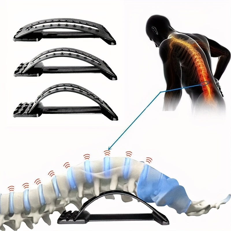 Back Magic Stretcher & Lower Lumbar Support - Spine Massager(Black)-2