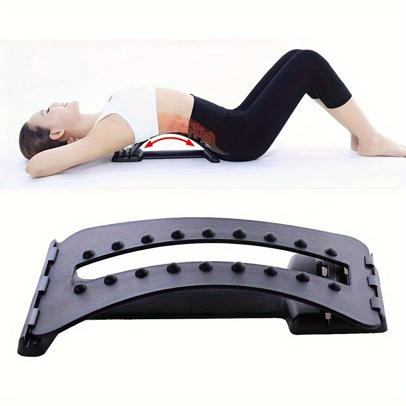 Back Magic Stretcher & Lower Lumbar Support - Spine Massager(Black)-4