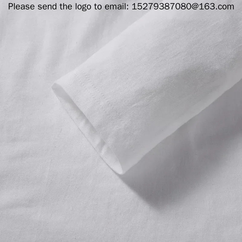 Men and women can add free image copy to cotton long sleeved T-shirts without logos or image design, and customize unisex T-shir