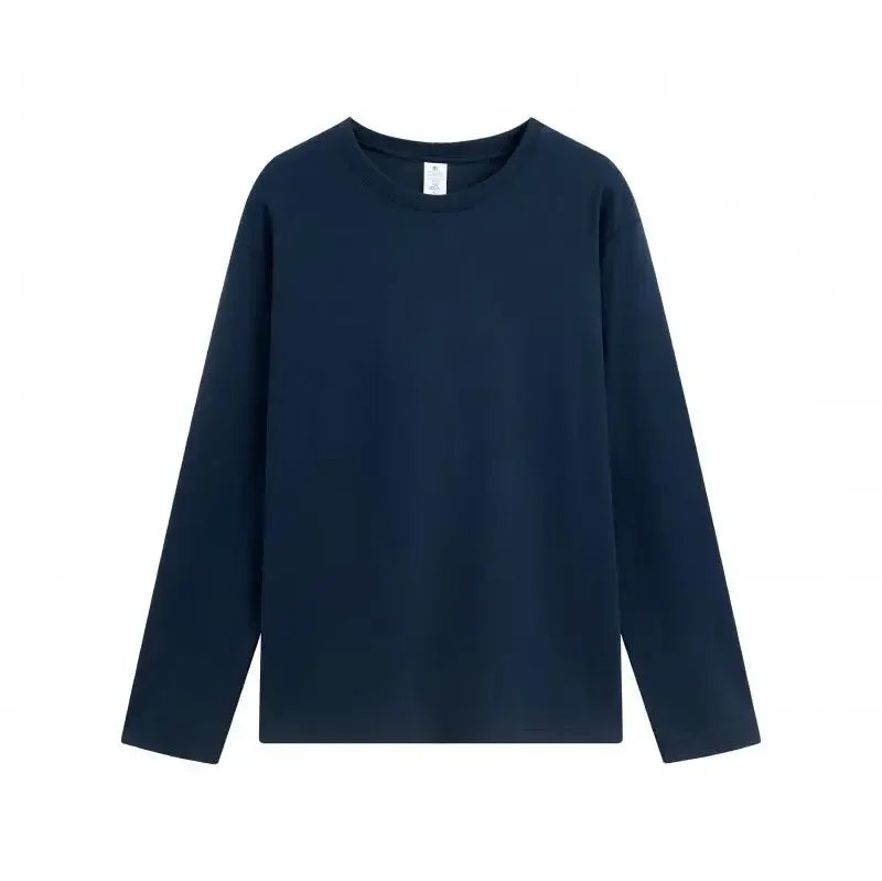 Men and women can add free image copy to cotton long sleeved T-shirts without logos or image design, and customize unisex T-shir