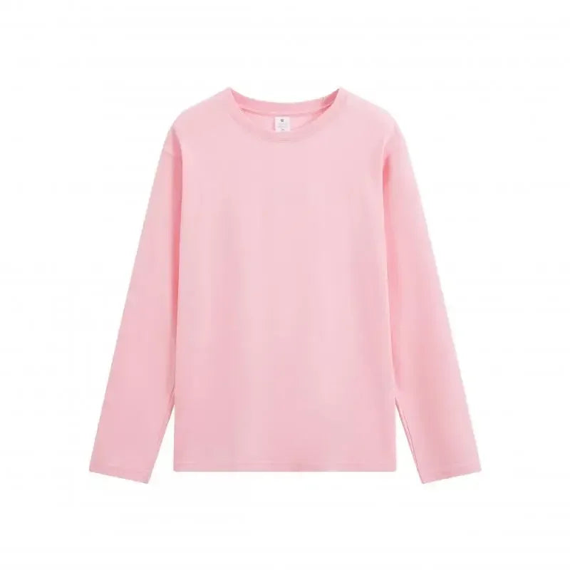 Men and women can add free image copy to cotton long sleeved T-shirts without logos or image design, and customize unisex T-shir