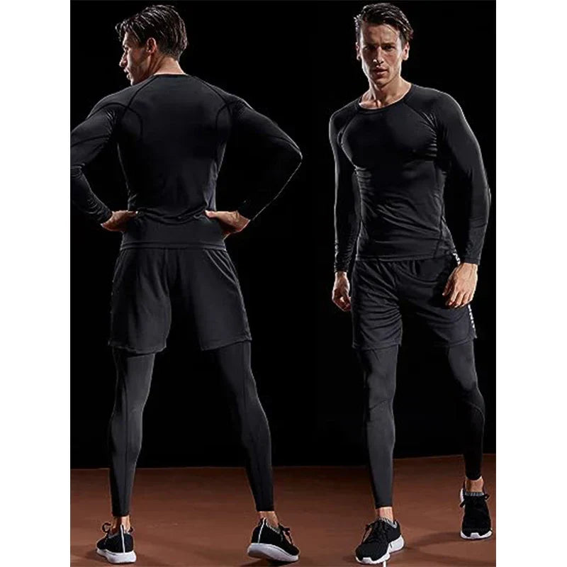 Long Sleeve T Shirt Men Elastic Training T-shirt-1