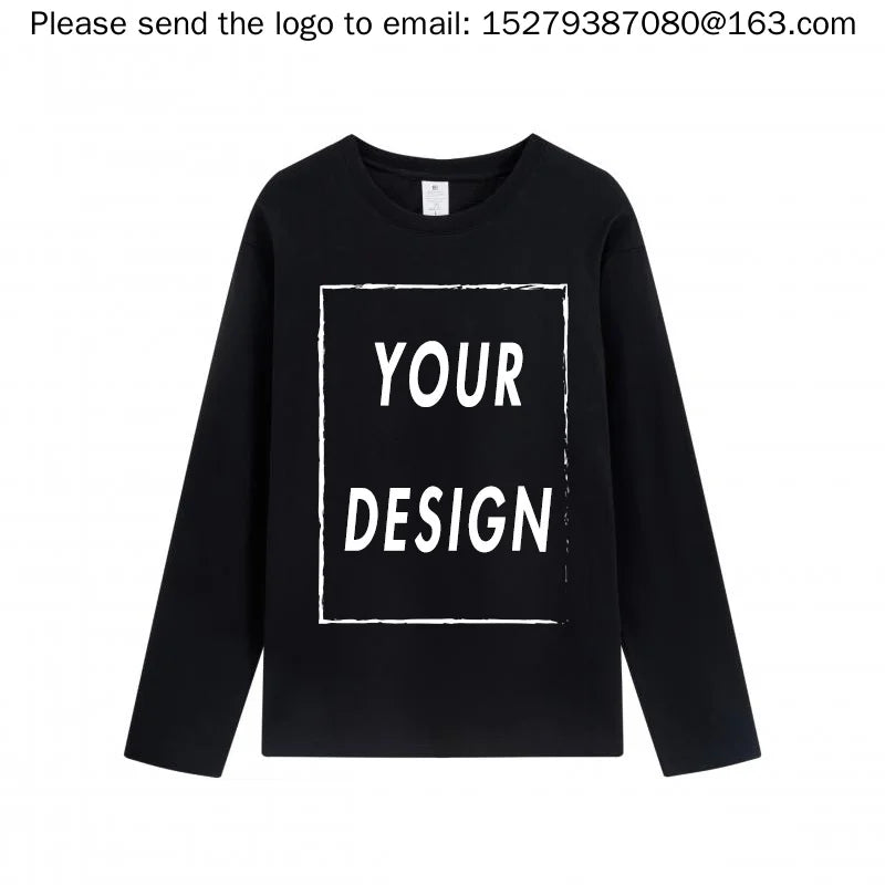 Men and women can add free image copy to cotton long sleeved T-shirts without logos or image design, and customize unisex T-shir