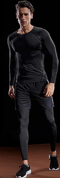 Long Sleeve T Shirt Men Elastic Training T-shirt-2