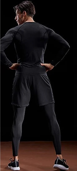 Long Sleeve T Shirt Men Elastic Training T-shirt-3
