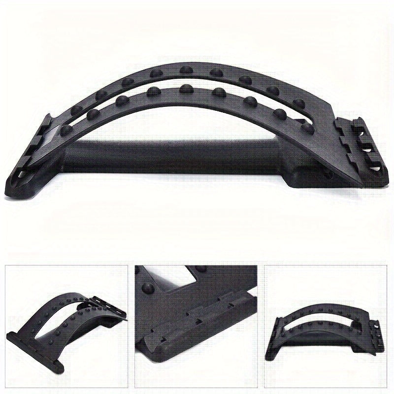 Back Magic Stretcher & Lower Lumbar Support - Spine Massager(Black)-0