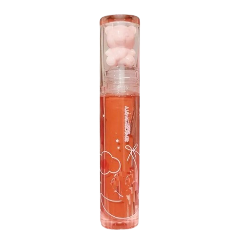6 Color Lip Gloss Cute Little Bear, Jelly Lips With Sparkling Light Dew Water, Long-lasting Stain Resistant-0
