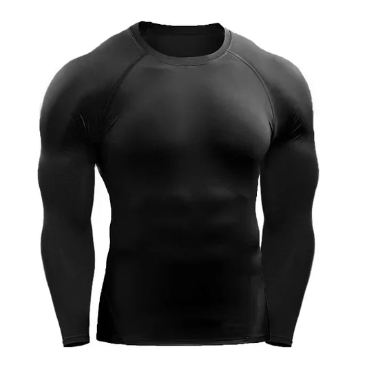 Long Sleeve T Shirt Men Elastic Training T-shirt-0