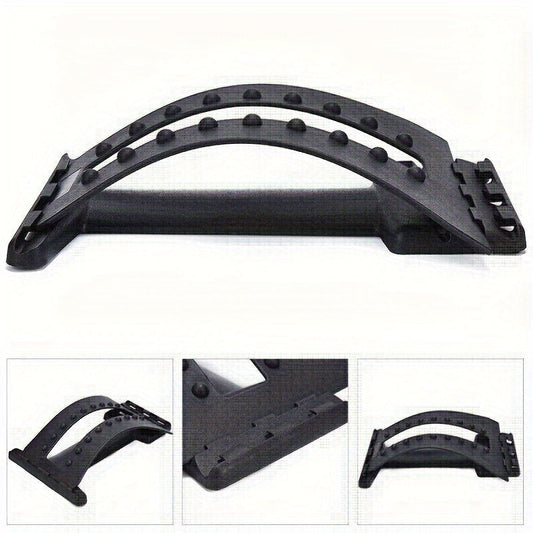 Back Magic Stretcher & Lower Lumbar Support - Spine Massager(Black)-0